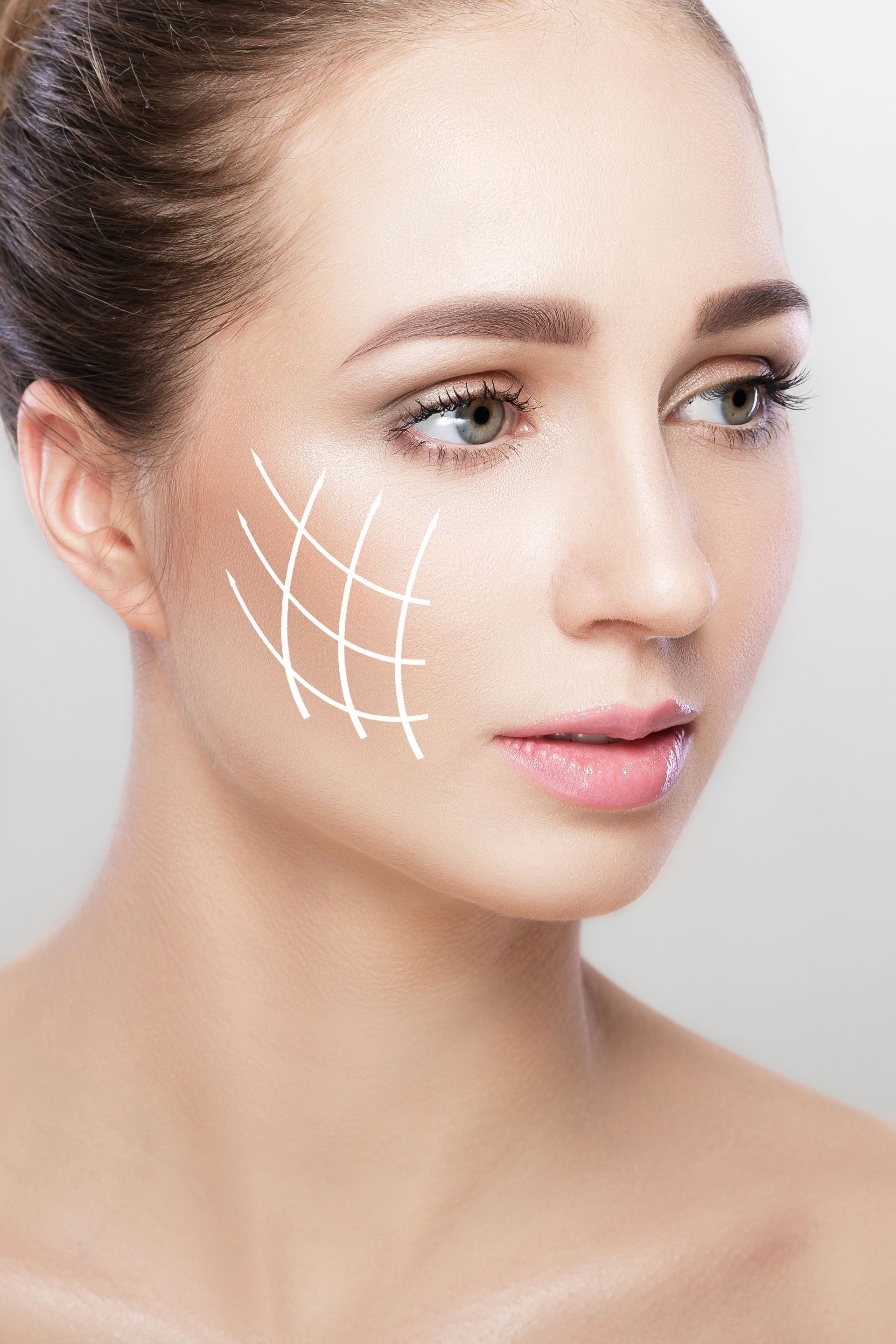 woman with arrows on her face