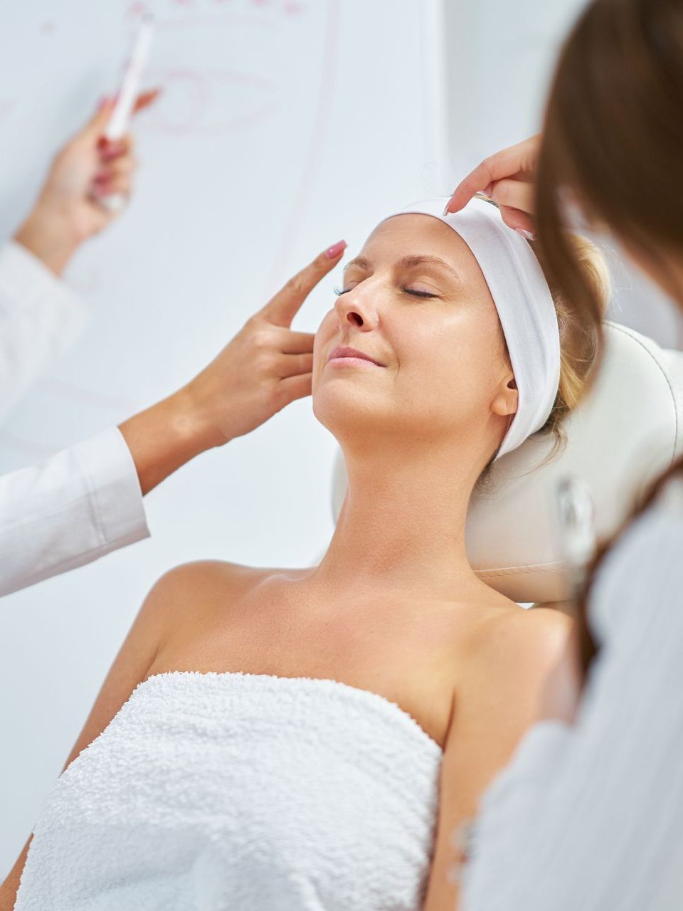 woman teaching botox injections