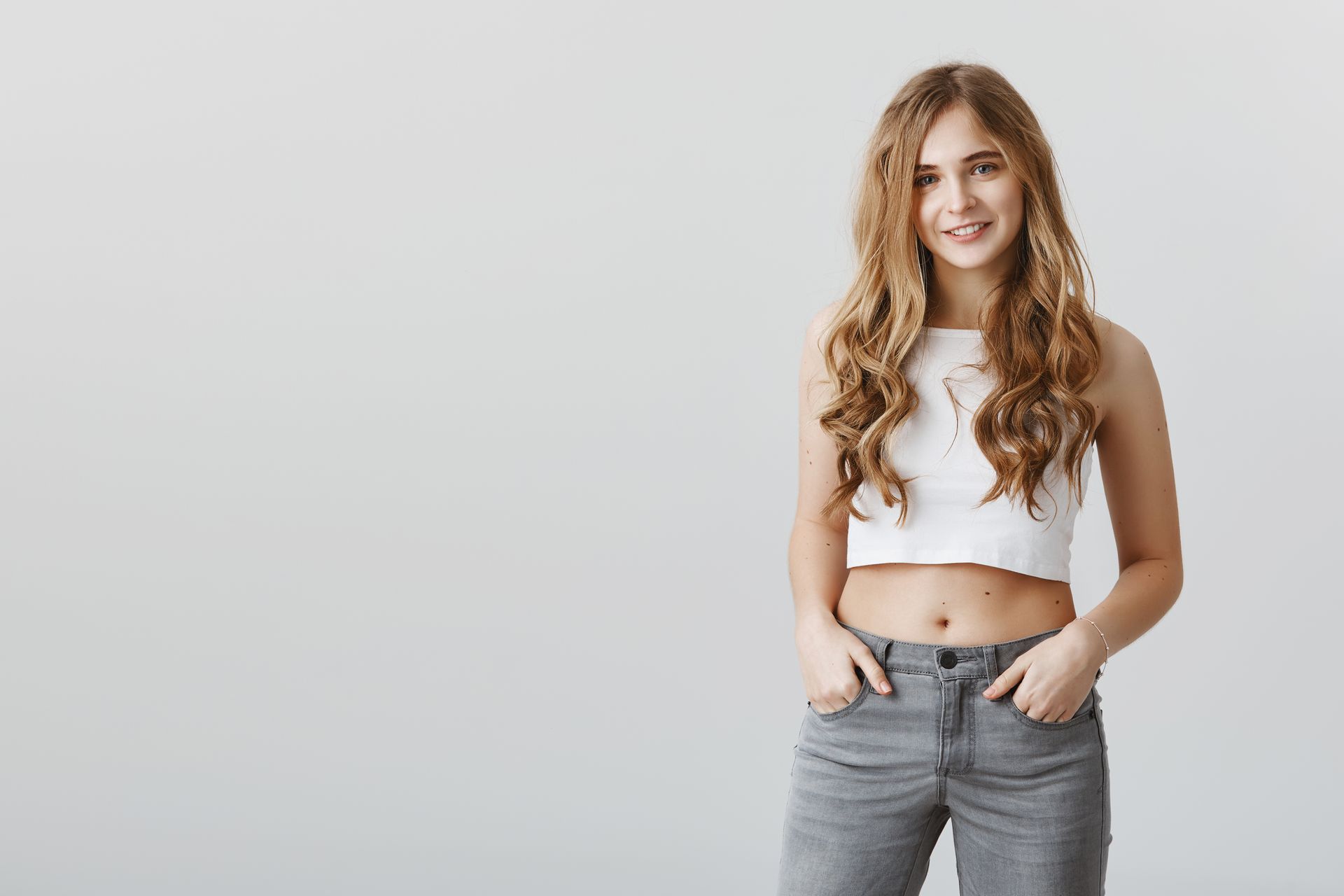 skinny woman smiling