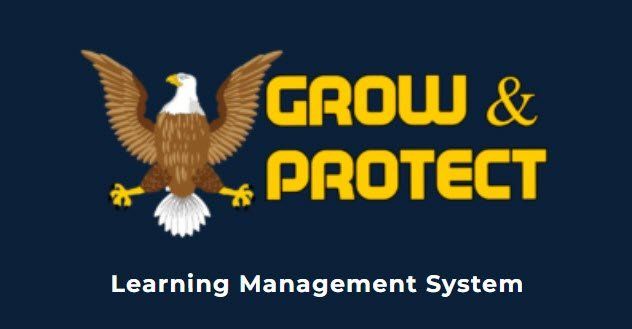 A logo for the grow and protect learning management system