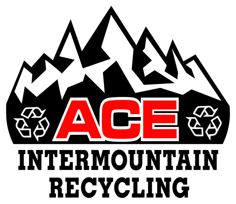 The logo for ace intermountain recycling is a community partner