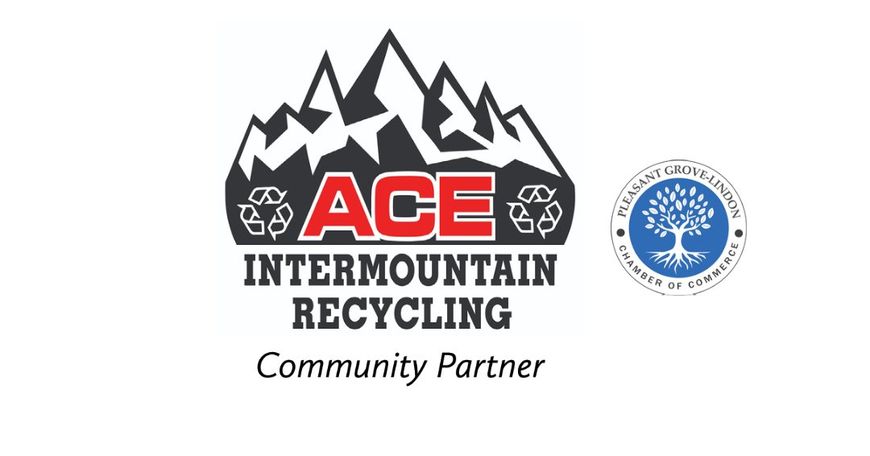The logo for ace intermountain recycling is a community partner