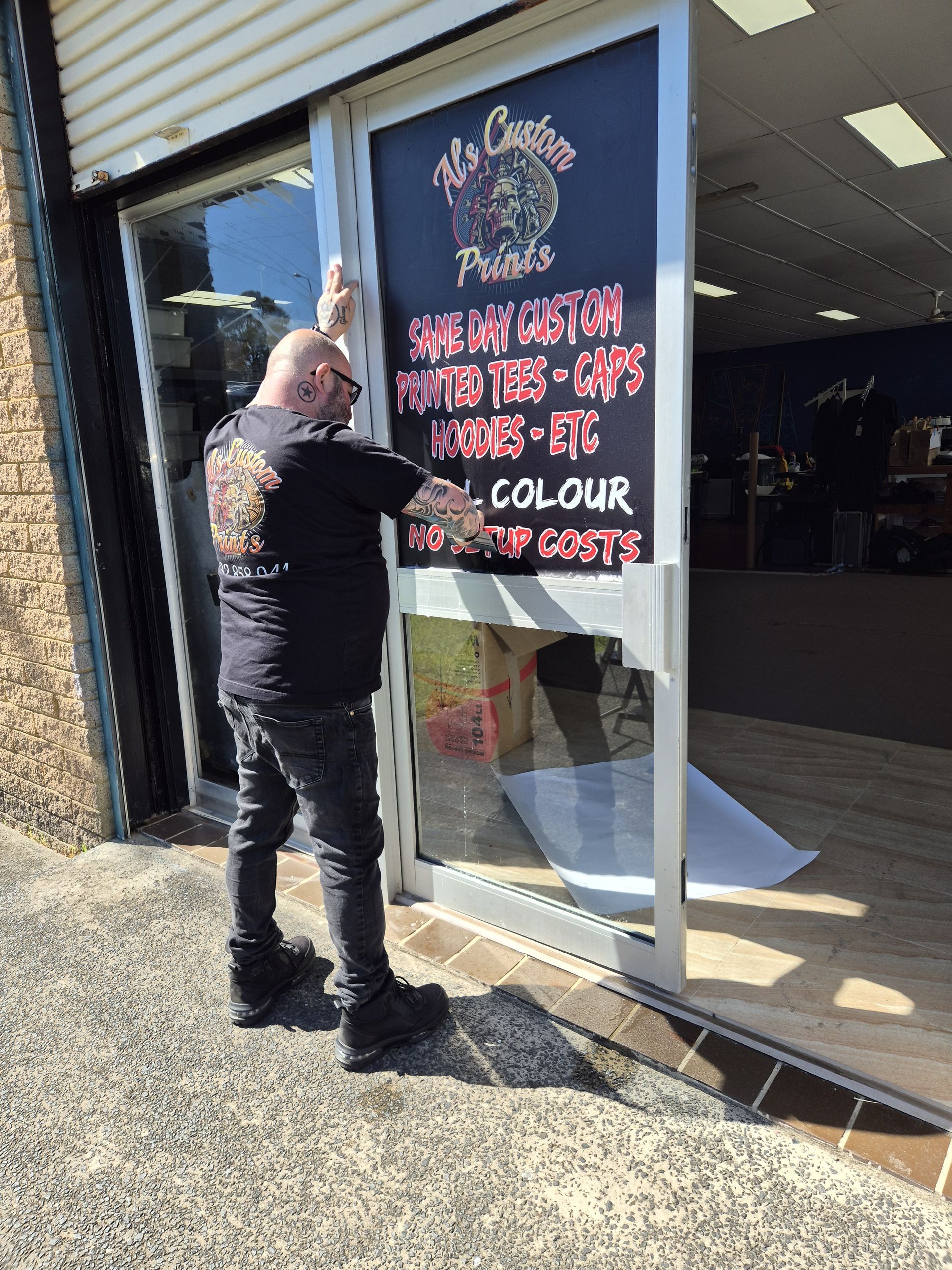 Restaurant Window Sign Reading “Dine in & Take Away” — Al's Custom Prints in Wyong, NSW