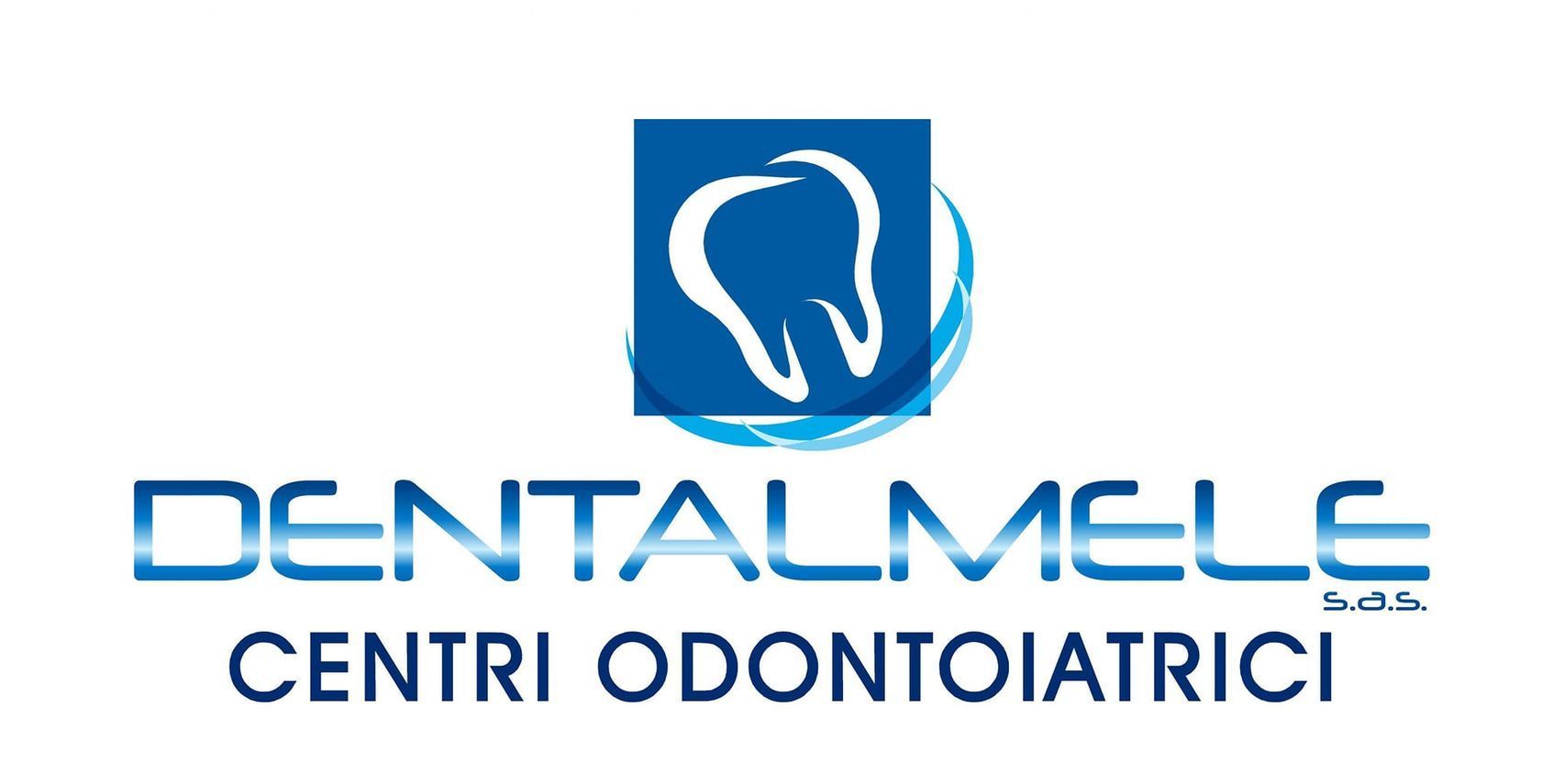 Logo DentalMele con icona del dente blu e testo &ldquo;CENTRI ODONTOIATRICI&rdquo;