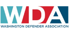 Washington Defender Association logo with teal, red, and blue stylized letters