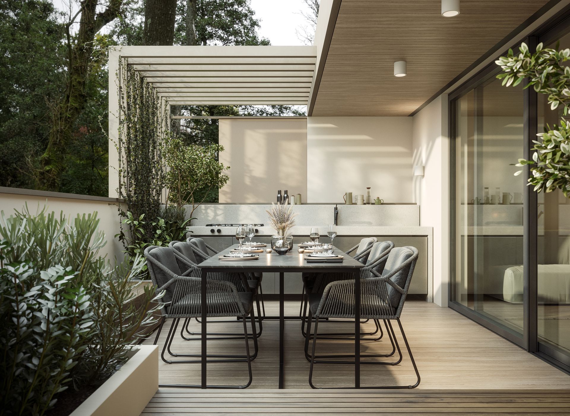 An Artist 's Impression of A Patio with A Table and Chairs - Mingo, IA - Karns Concrete LLC
