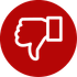 Red circle with a white thumbs-down gesture.