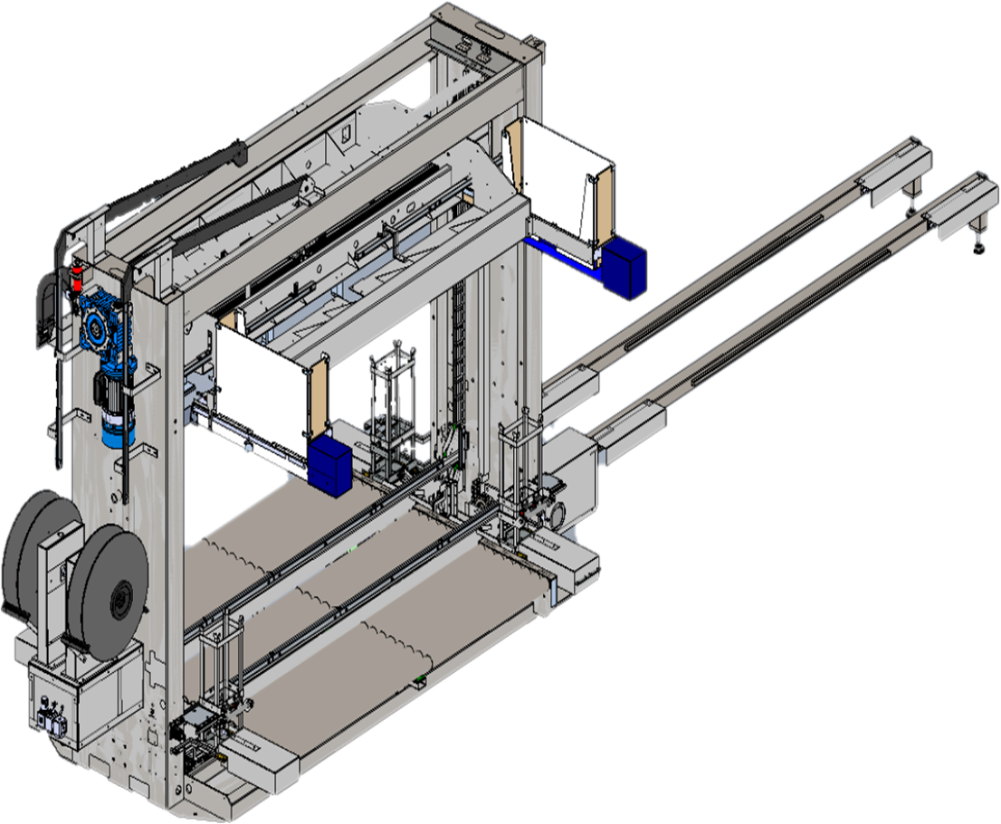 Linea di imballaggio con legapacchi inline integrata