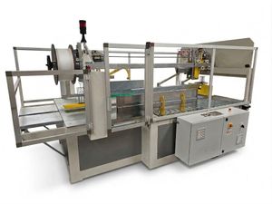 Macchina legapacchi in linea di produzione