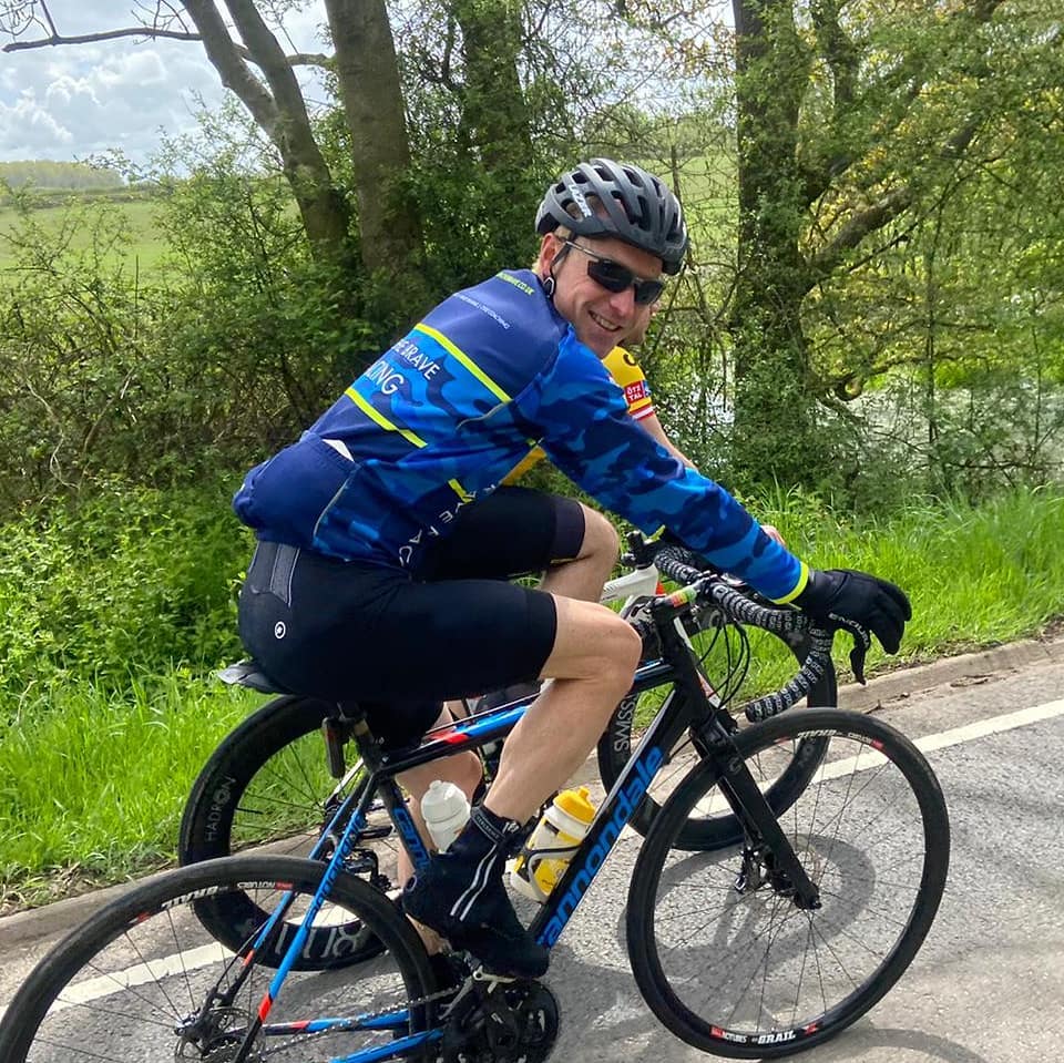 Apache Brave Racing rider during a club ride around Coventry
