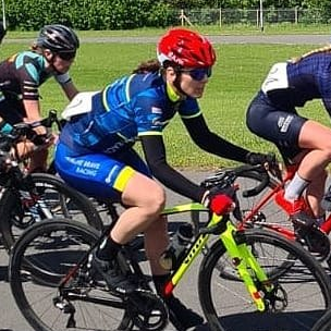 ABR cycle team racing a crit near Coventry