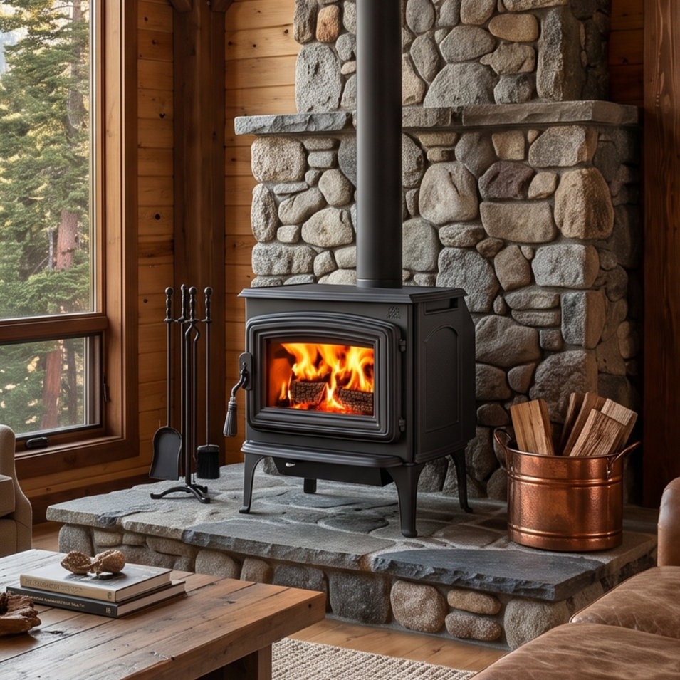Hearthstone Hase Bari Wood Freestanding Fireplace
