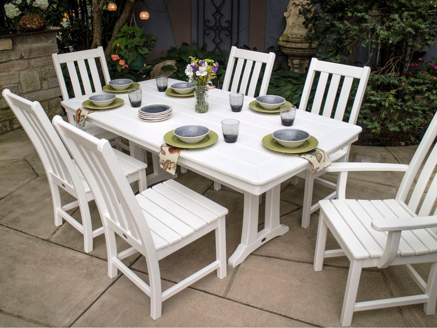 Polywood furniture store showcasing durable eco-friendly outdoor patio furniture.]