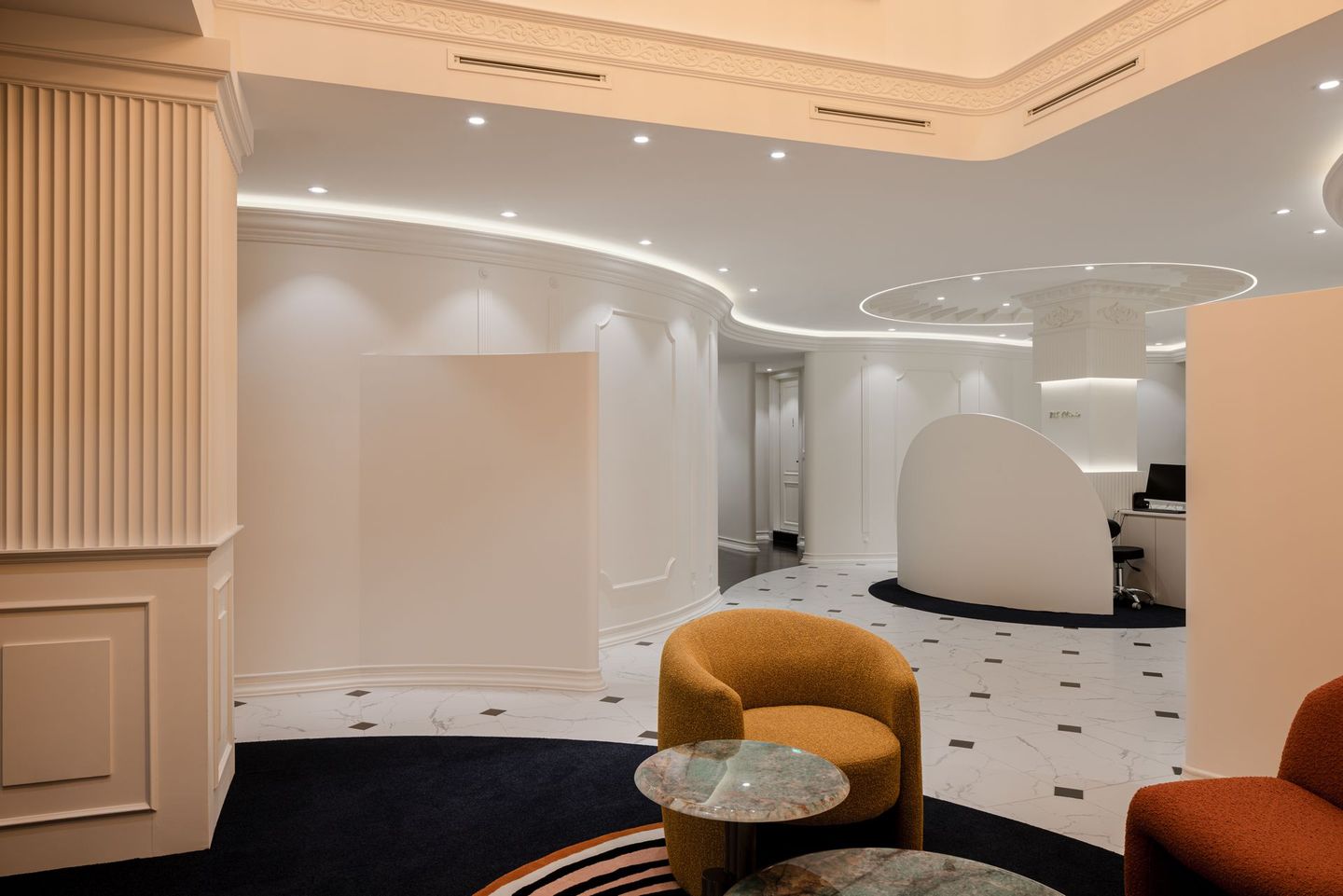 Reception and waiting lounge at BLS Clinic Cheongdam