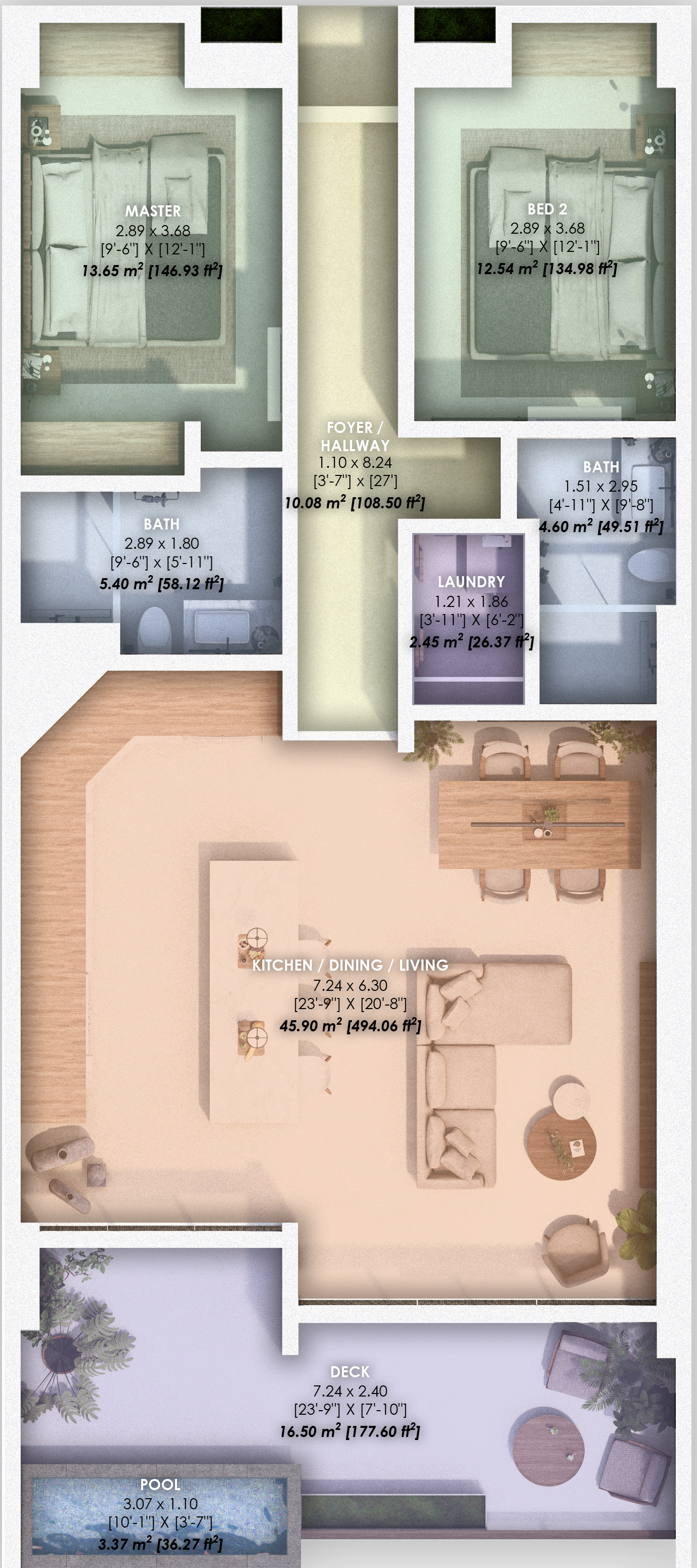 A floor plan of a house with a lot of rooms and furniture.