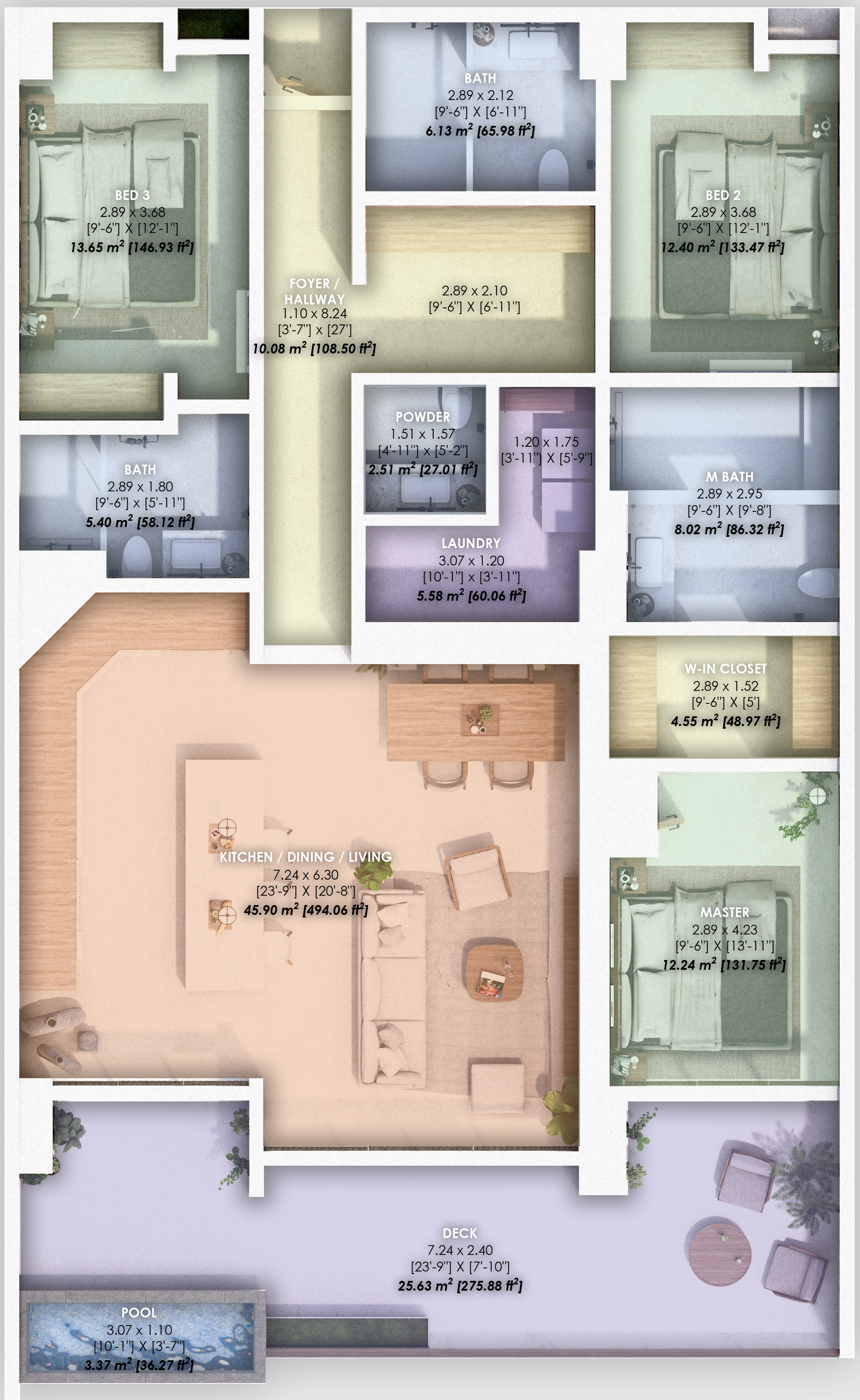 A floor plan of a house with a lot of rooms