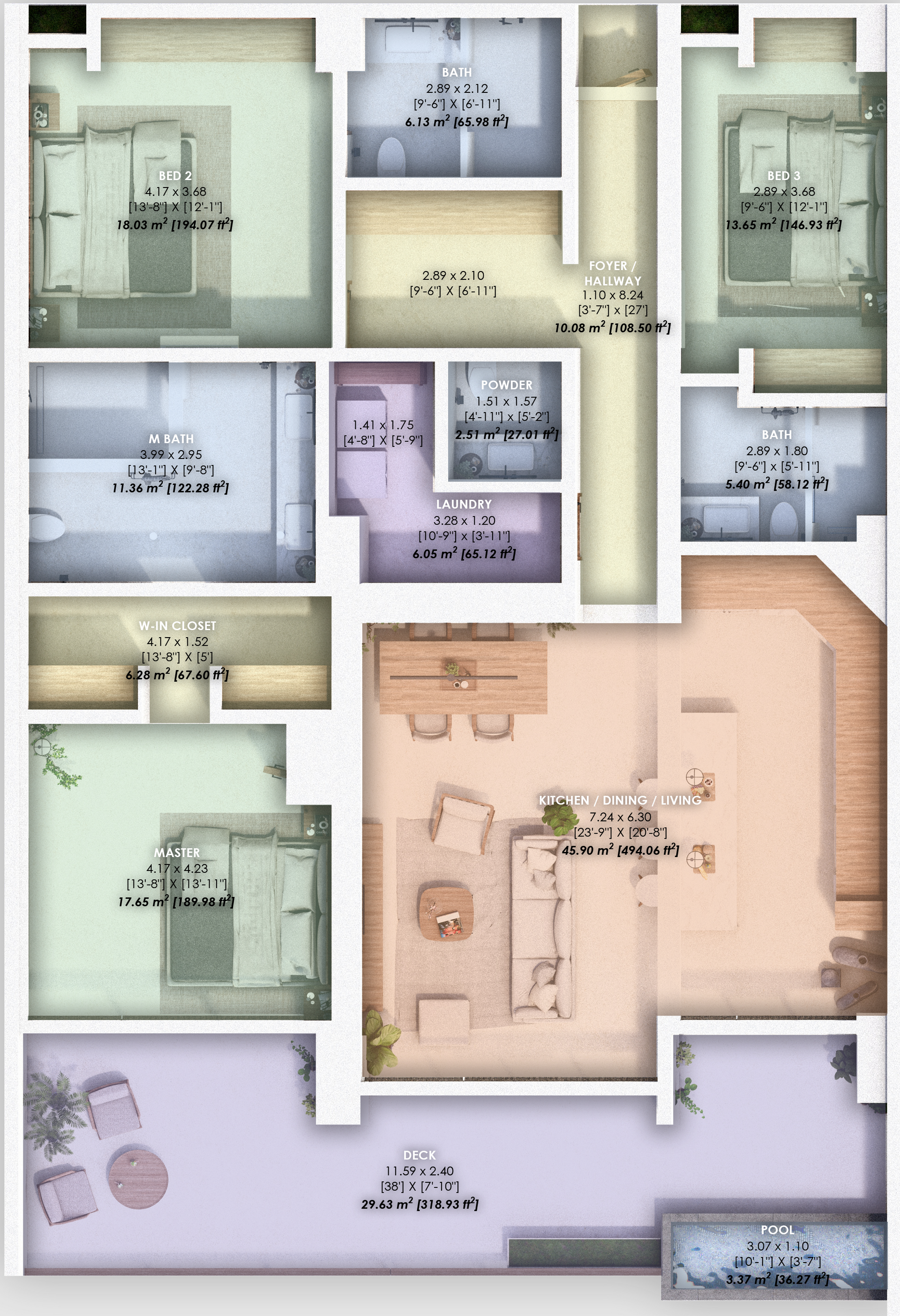 A floor plan of a house with a lot of rooms