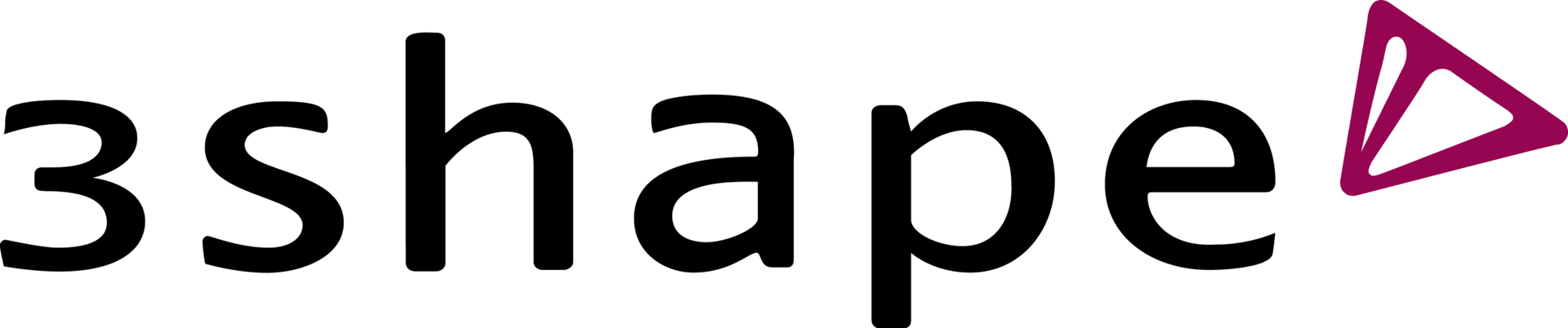 3shape logo in black text with a magenta triangular icon