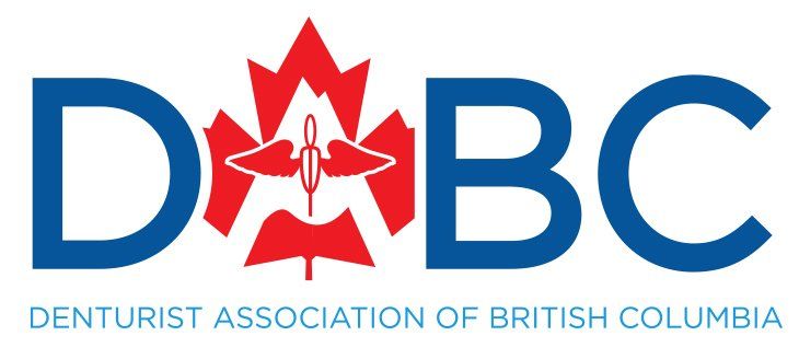 Dentist Association of British Columbia logo with blue “DABC” and red maple leaf tooth emblem