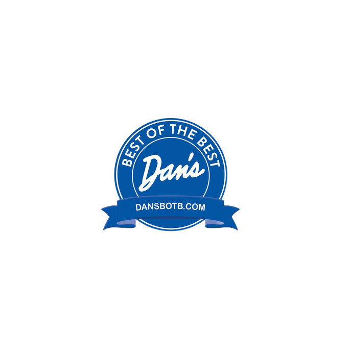 Blue circular Dan’s BoBs “Best of the Best” logo with ribbon and dansbobs.com text