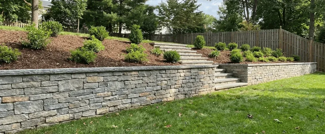 retaining wall installation in bowie md to fix erosion add usable space and boost value