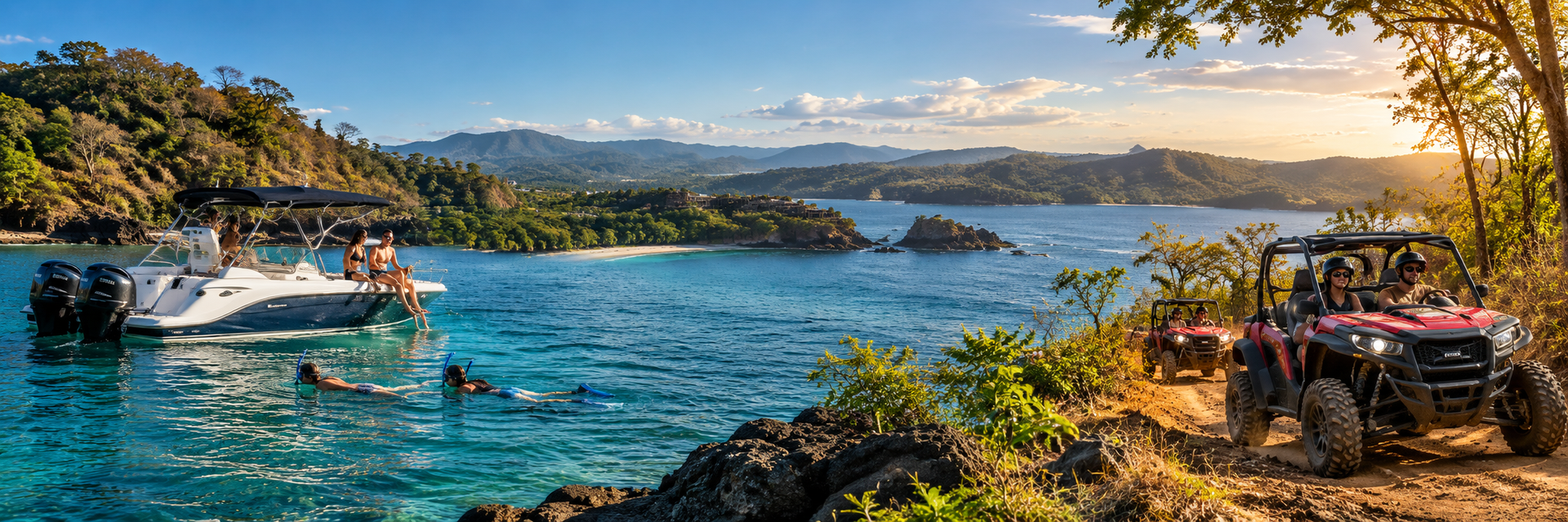 Private tours and activities from JW Marriott Guanacaste including boat tours, snorkeling, sport fishing and ATV adventures