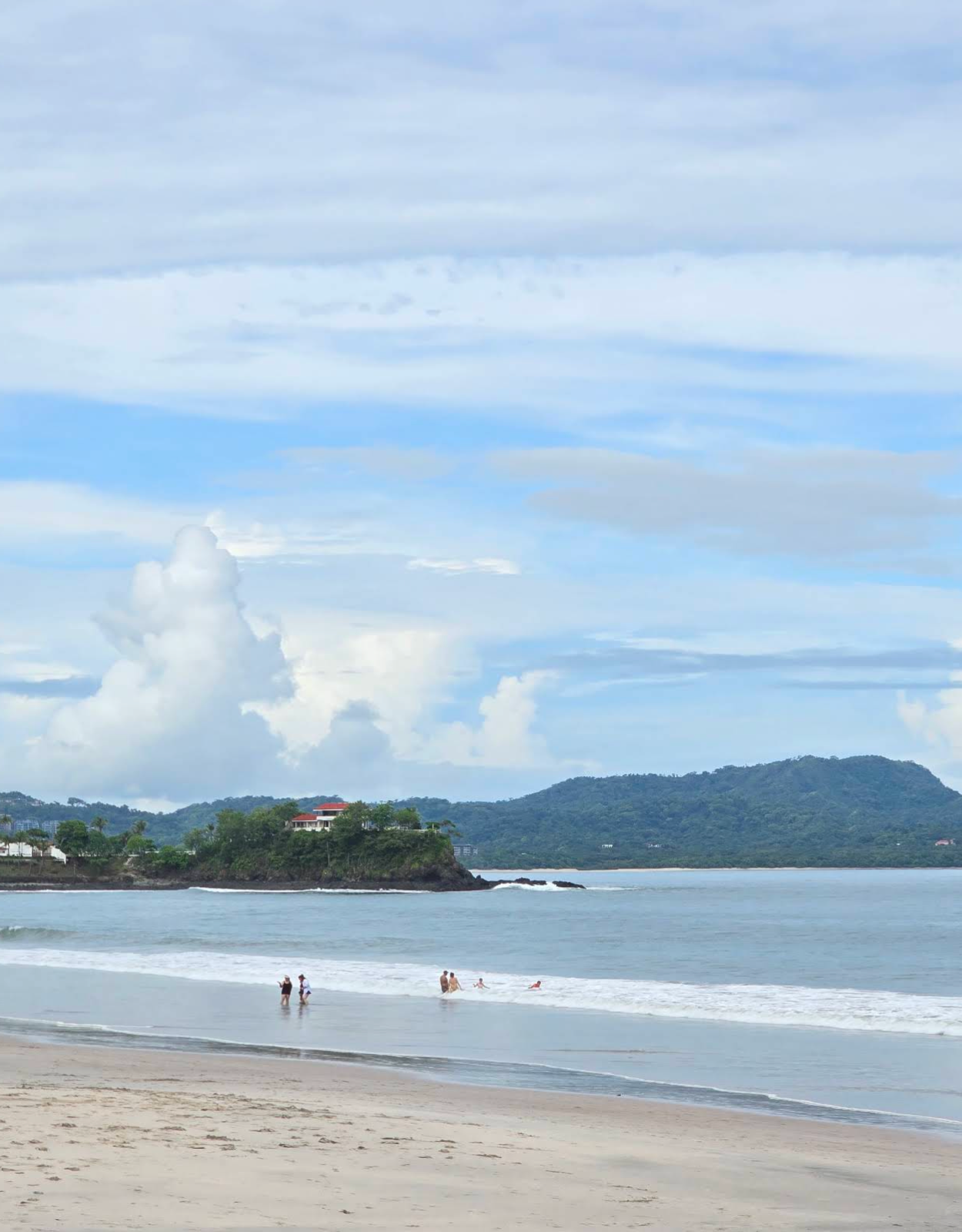 Beautiful tropical beach and Pacific Ocean scenery near Playa Flamingo Costa Rica in Guanacaste.