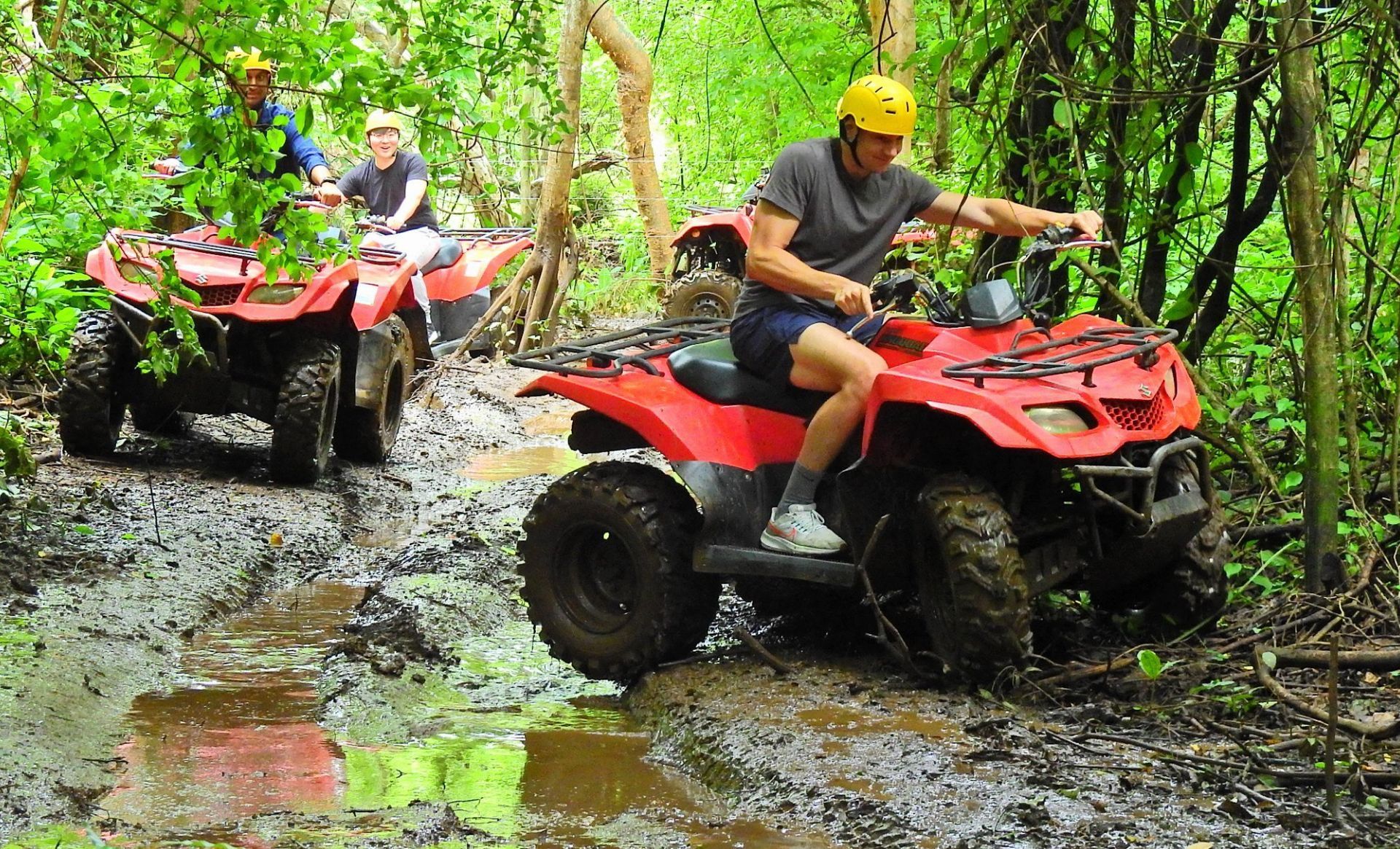 ATV excursion in Guanacaste Costa Rica riding through tropical forest trails on an exciting off-road adventure t