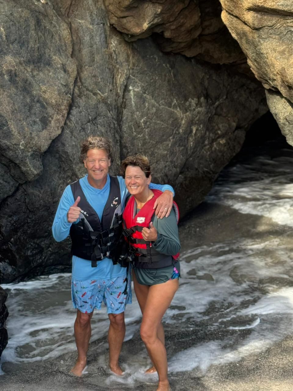Jet ski excursion in Guanacaste Costa Rica exploring rocky shores and tropical scenery along the Pacific coastline.