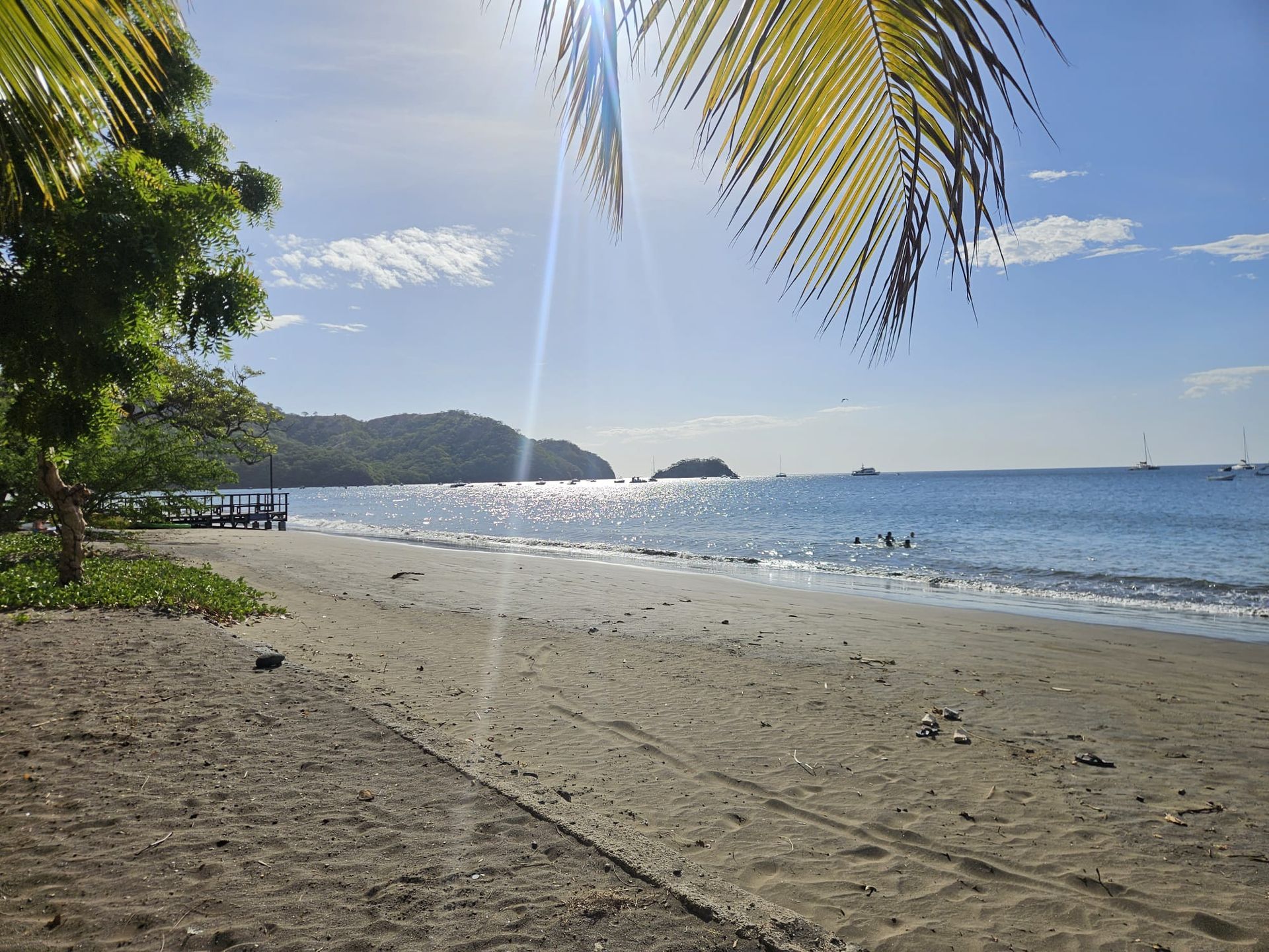 Playas del Coco beach and Pacific coastline surrounded by tropical scenery in Guanacaste Costa Rica.