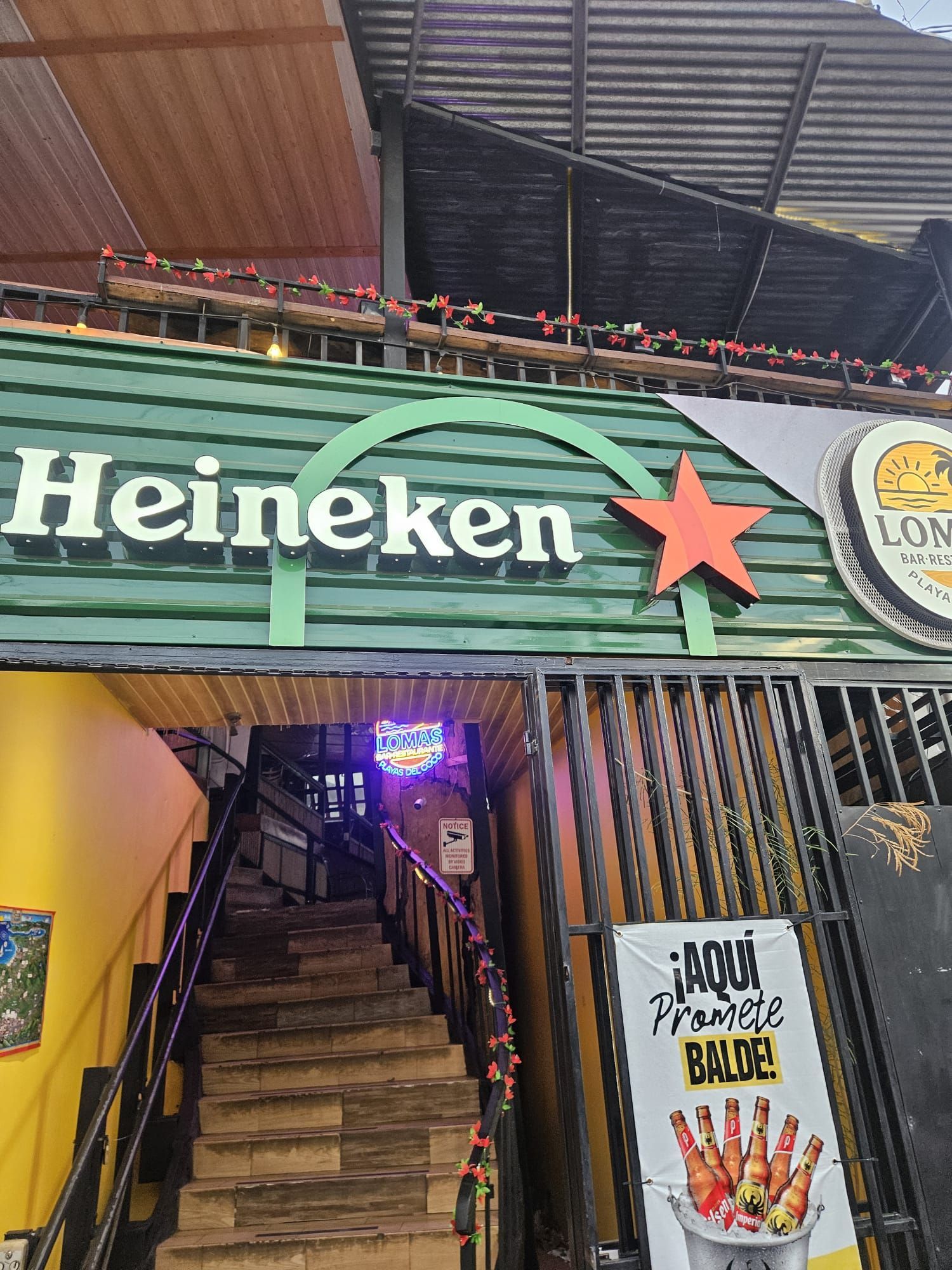 Local bar and nightlife scene in the center of Playas del Coco Costa Rica.