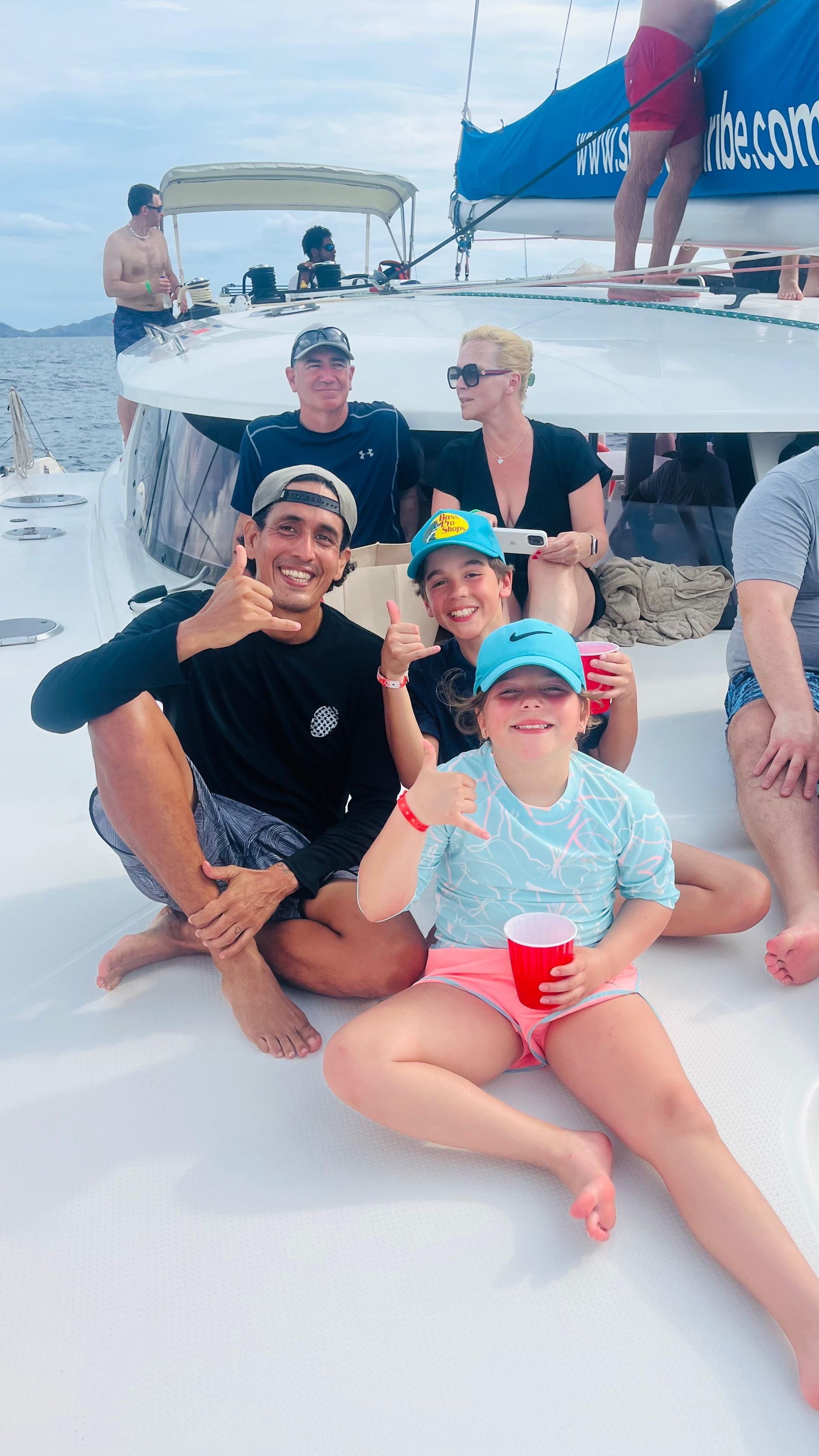 Family enjoying a private boat tour along the Guanacaste Pacific coast from Four Seasons Resort Peninsula Papagayo Costa Rica