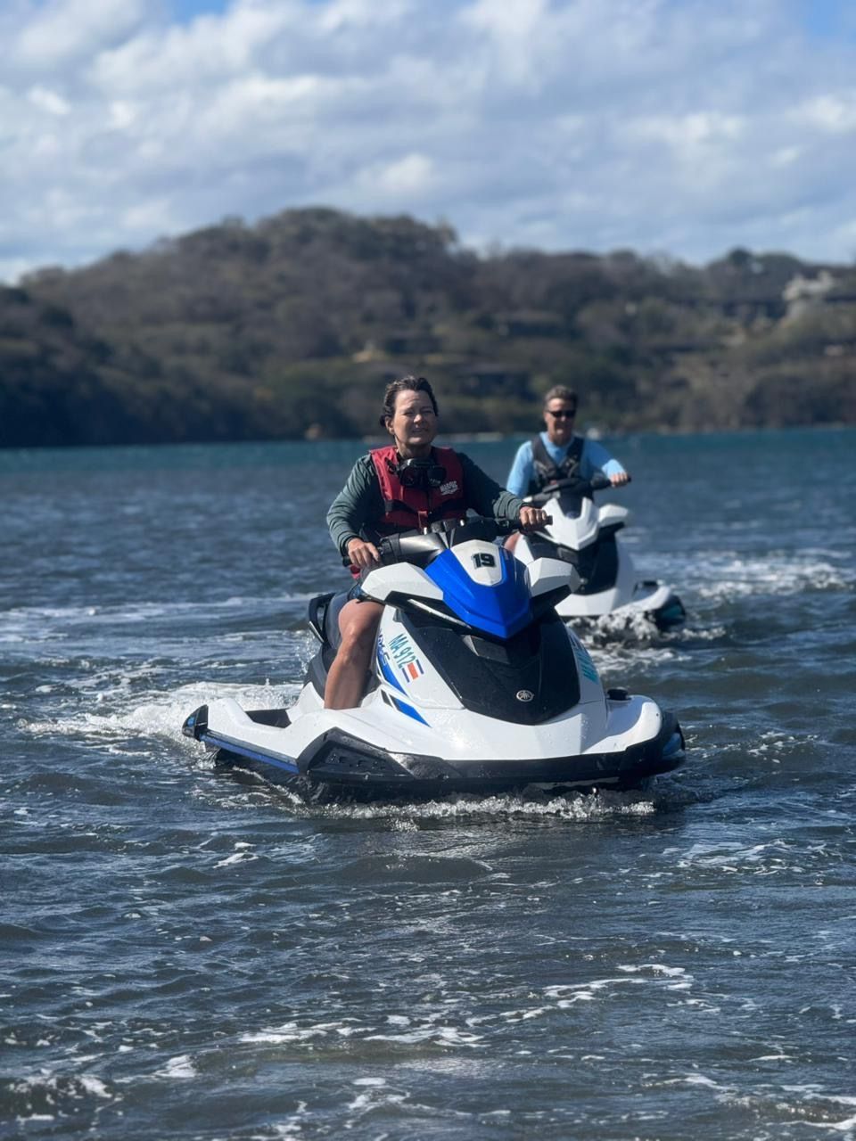 Jet ski tour in Guanacaste Costa Rica exploring the Pacific coast during a guided tropical ocean exc