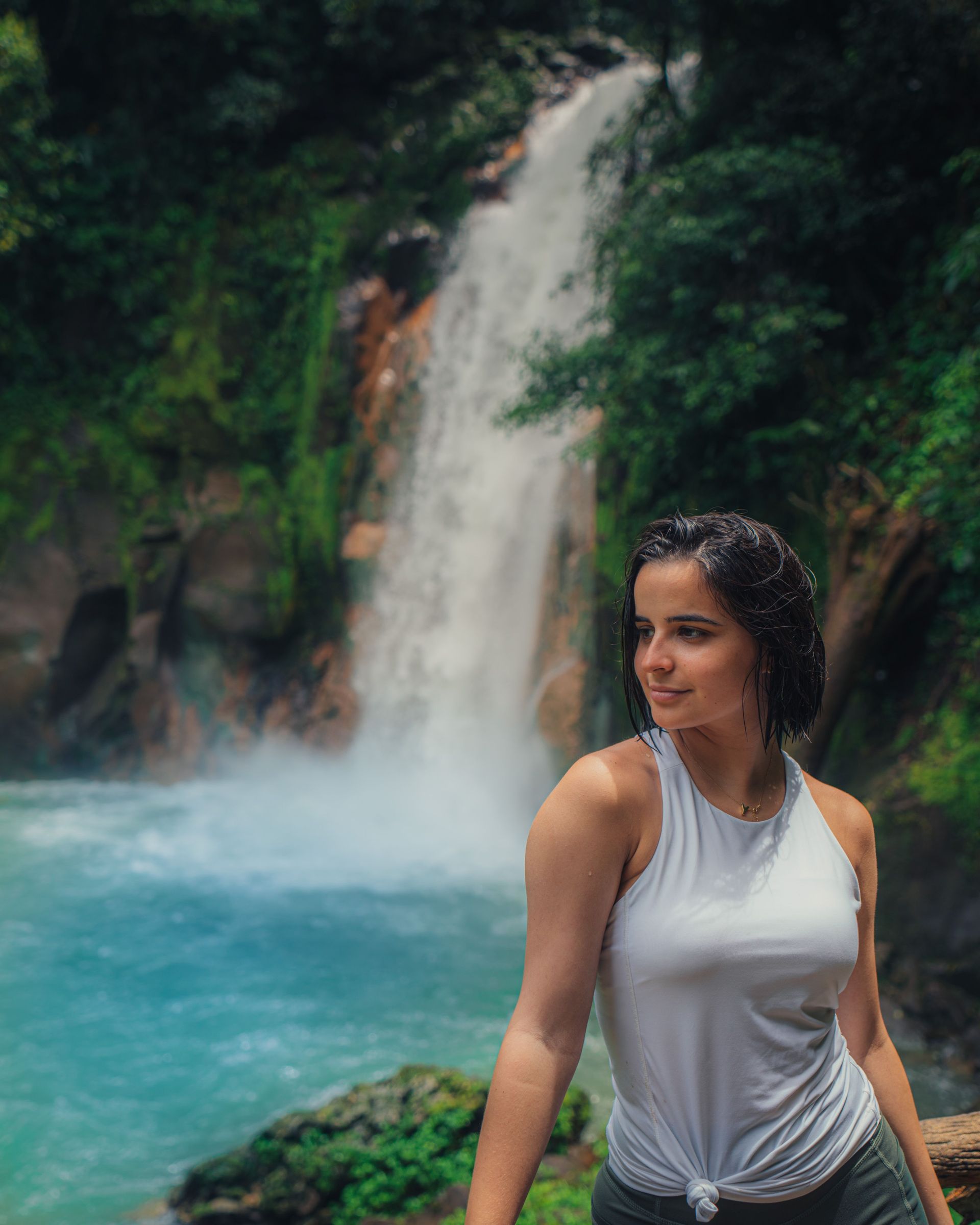 Visitors at Rio Celeste Waterfall Costa Rica