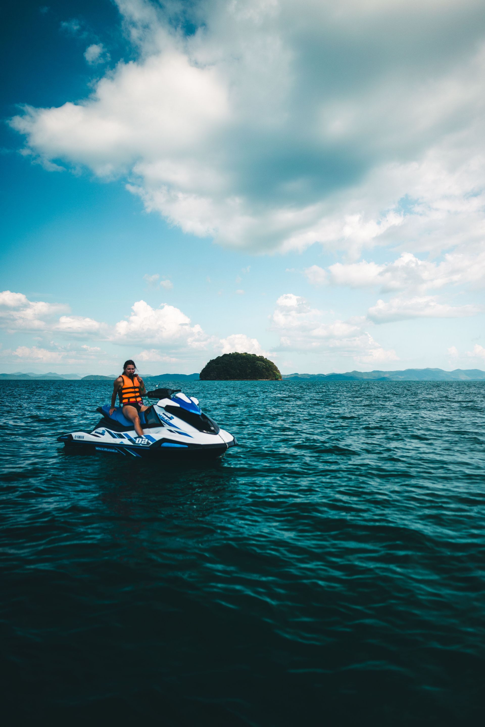 Jet ski tour in Guanacaste Costa Rica exploring tropical waters and scenic Pacific coastline during an exciting ocean excursion.