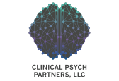 Clinical Psych Partners, LLC logo with a teal-purple brain and network design