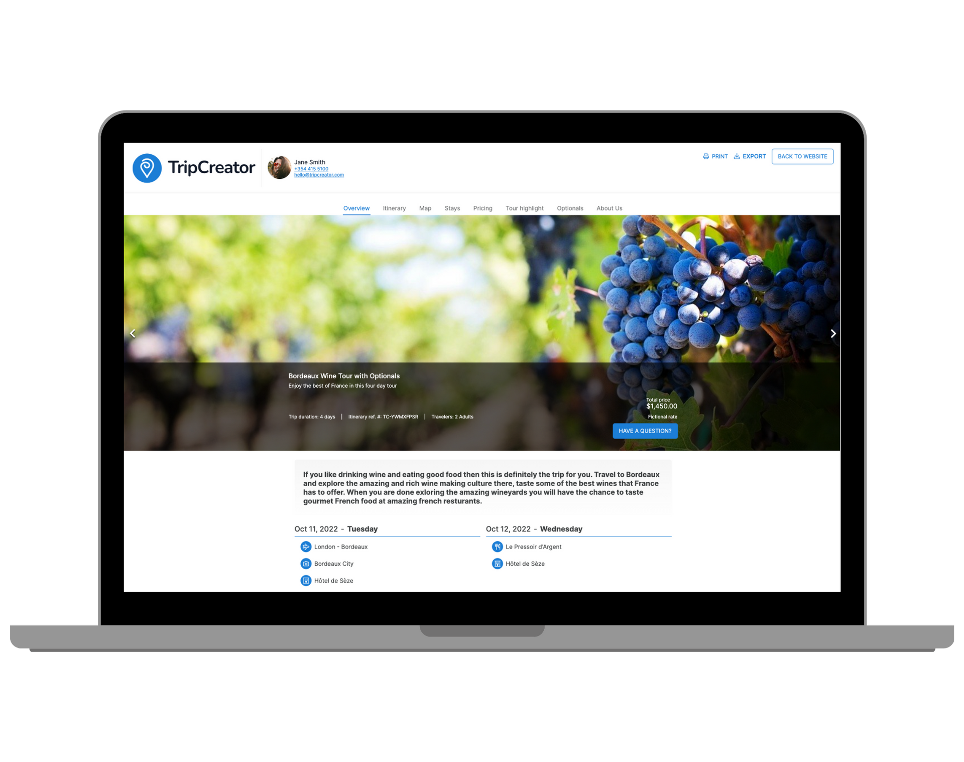 Distribute rich and dynamic itineraries