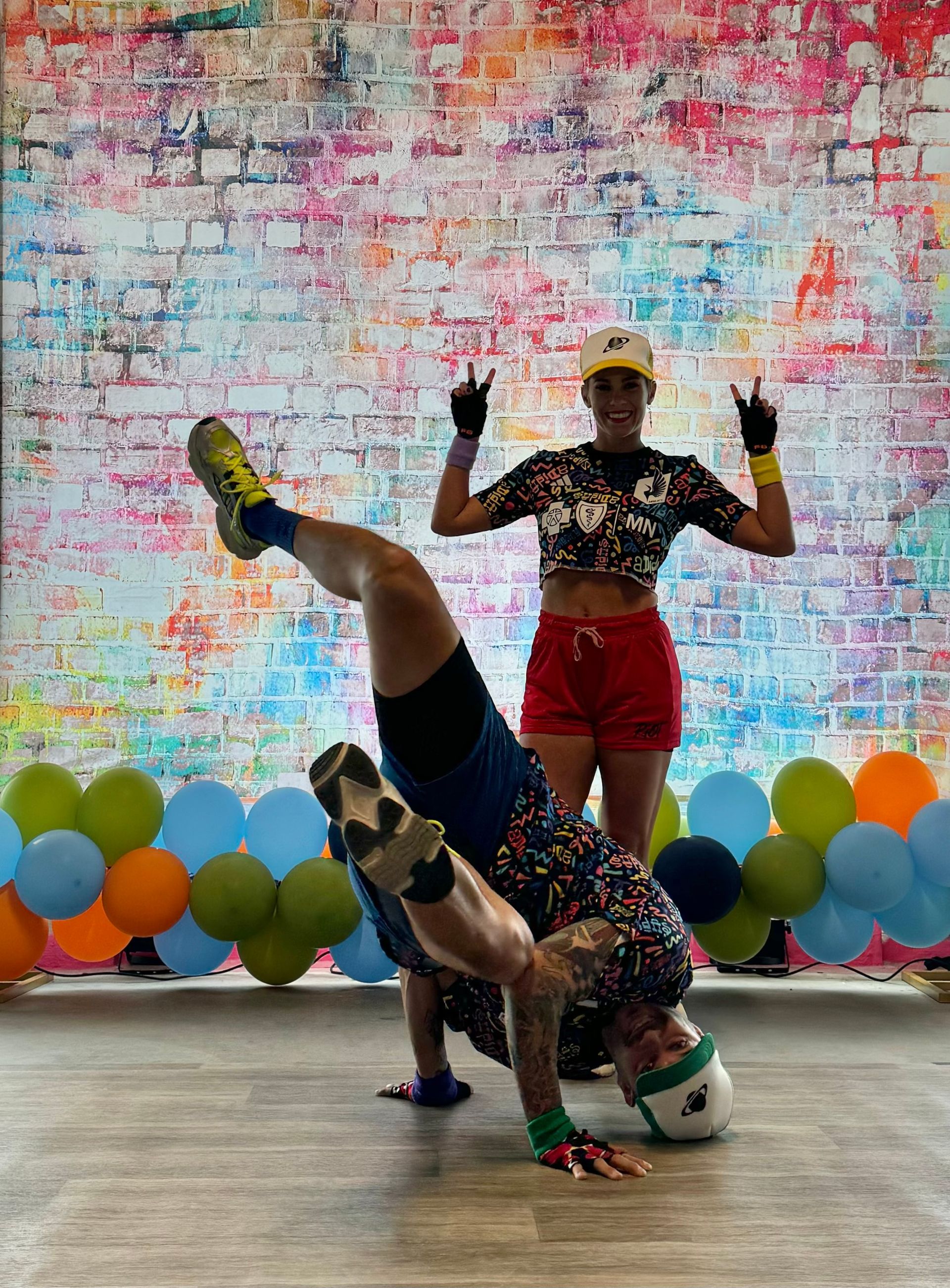  Breakdancer performing a move.