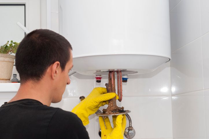 The master repairs the boiler