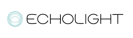 ECHOLIGHT logo with a light blue circular icon and black text on a white background