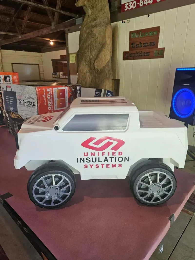 White custom toy truck with 