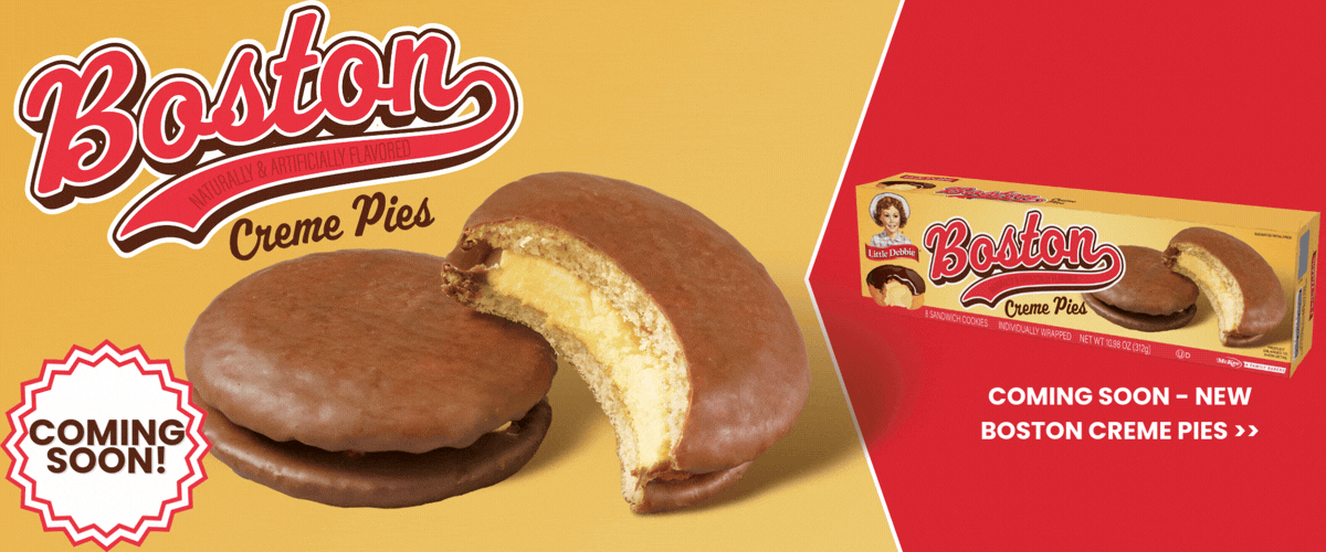 homepage banner for Boston Creme Pies, coming soon