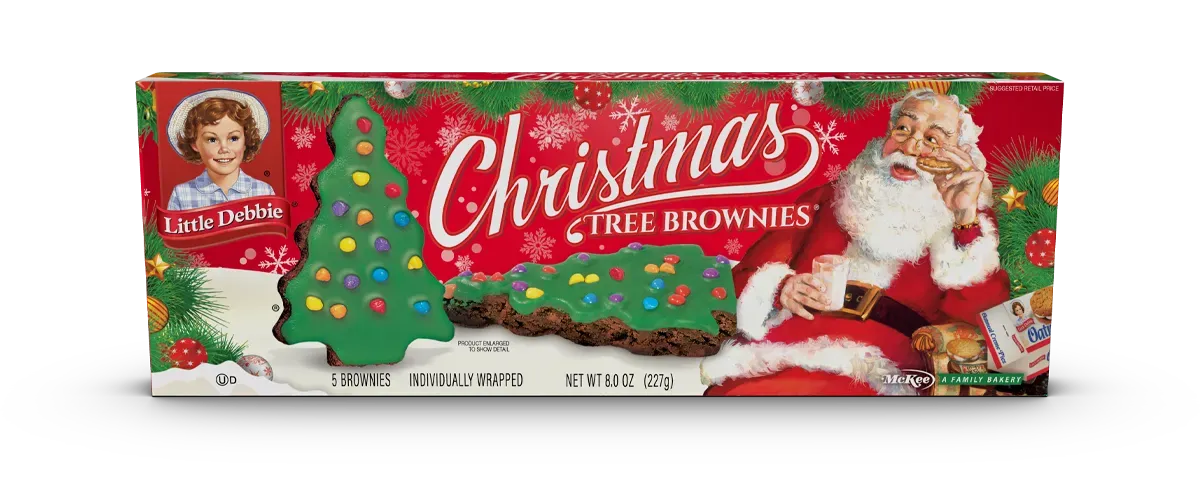 carton of christmas tree brownies