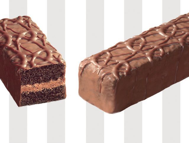 Two chocolate bars are sitting next to each other on a white background.
