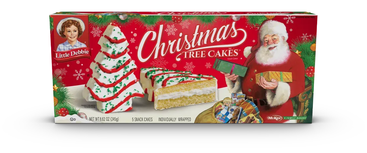 carton of christmas tree cakes