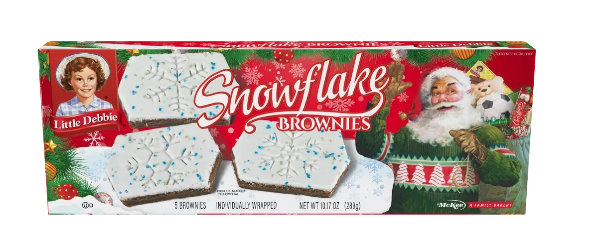 carton of snowflake brownies