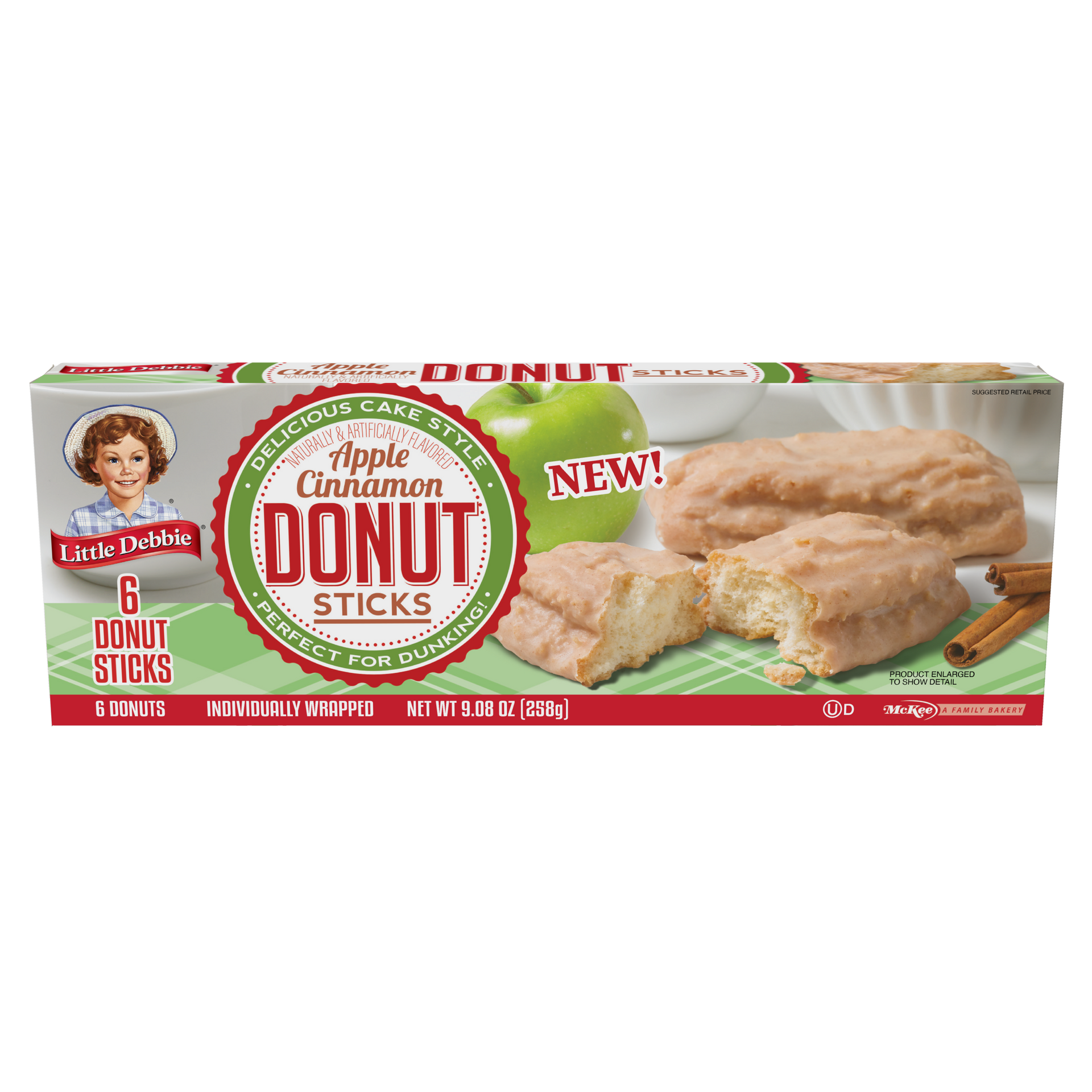 a carton of apple cinnamon donut sticks