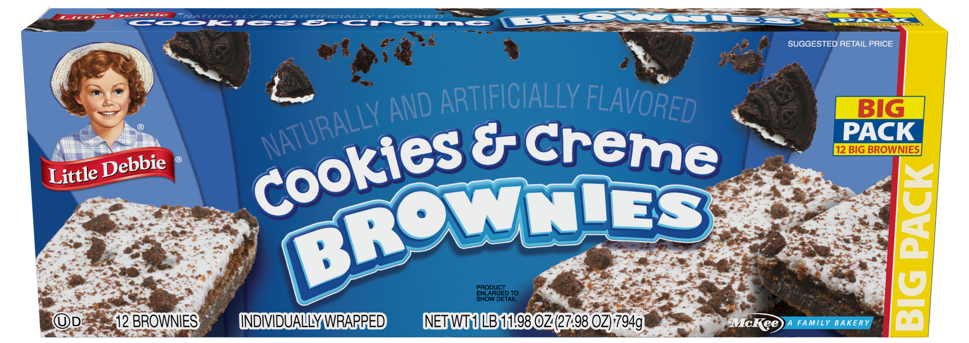 carton of big pack cookies and creme brownies