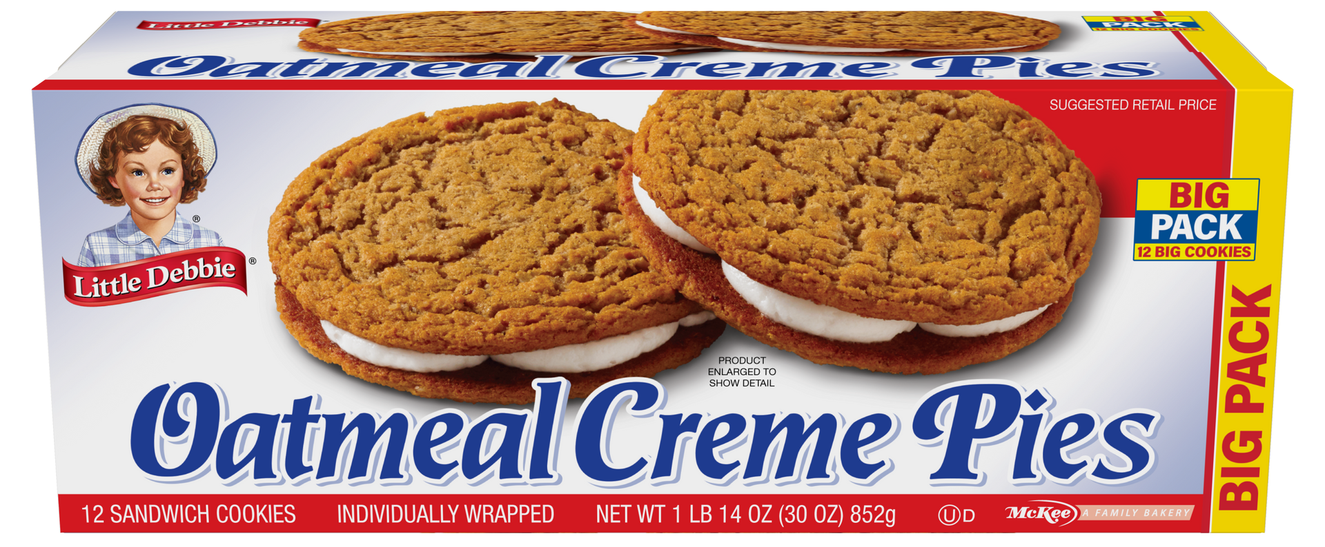 carton of big pack oatmeal creme pies