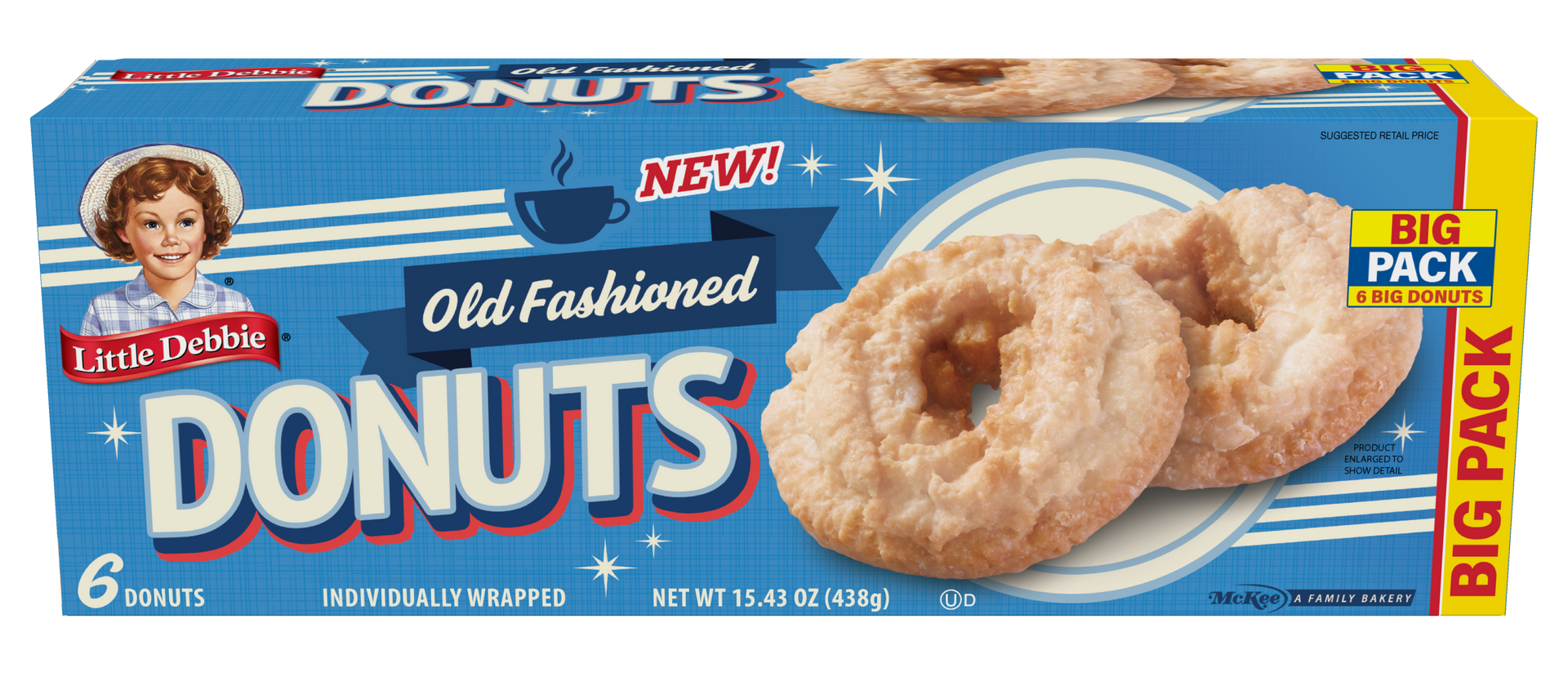 a box of big pack old fashioned donuts